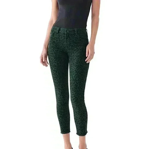 NWT DL1961 Florence Crop Jeans - Snow Leopard-Size 29-Runs Small per review - Picture 1 of 12
